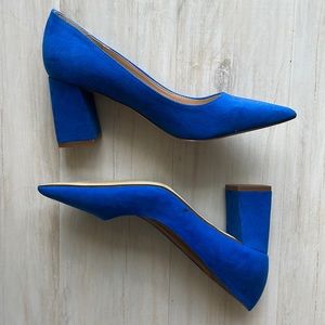 JustFab Bright Blue Pointy Toe Heels